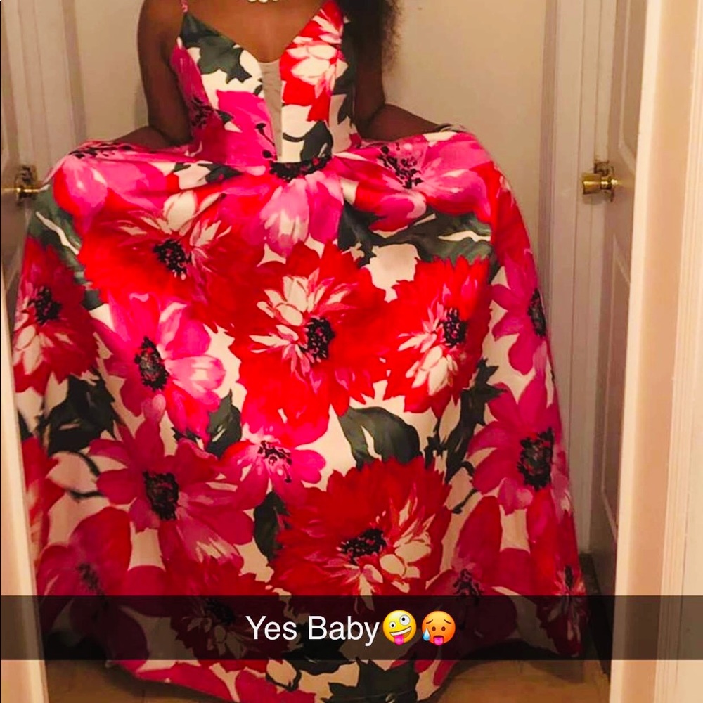 This is a prom dress that has only been worn once